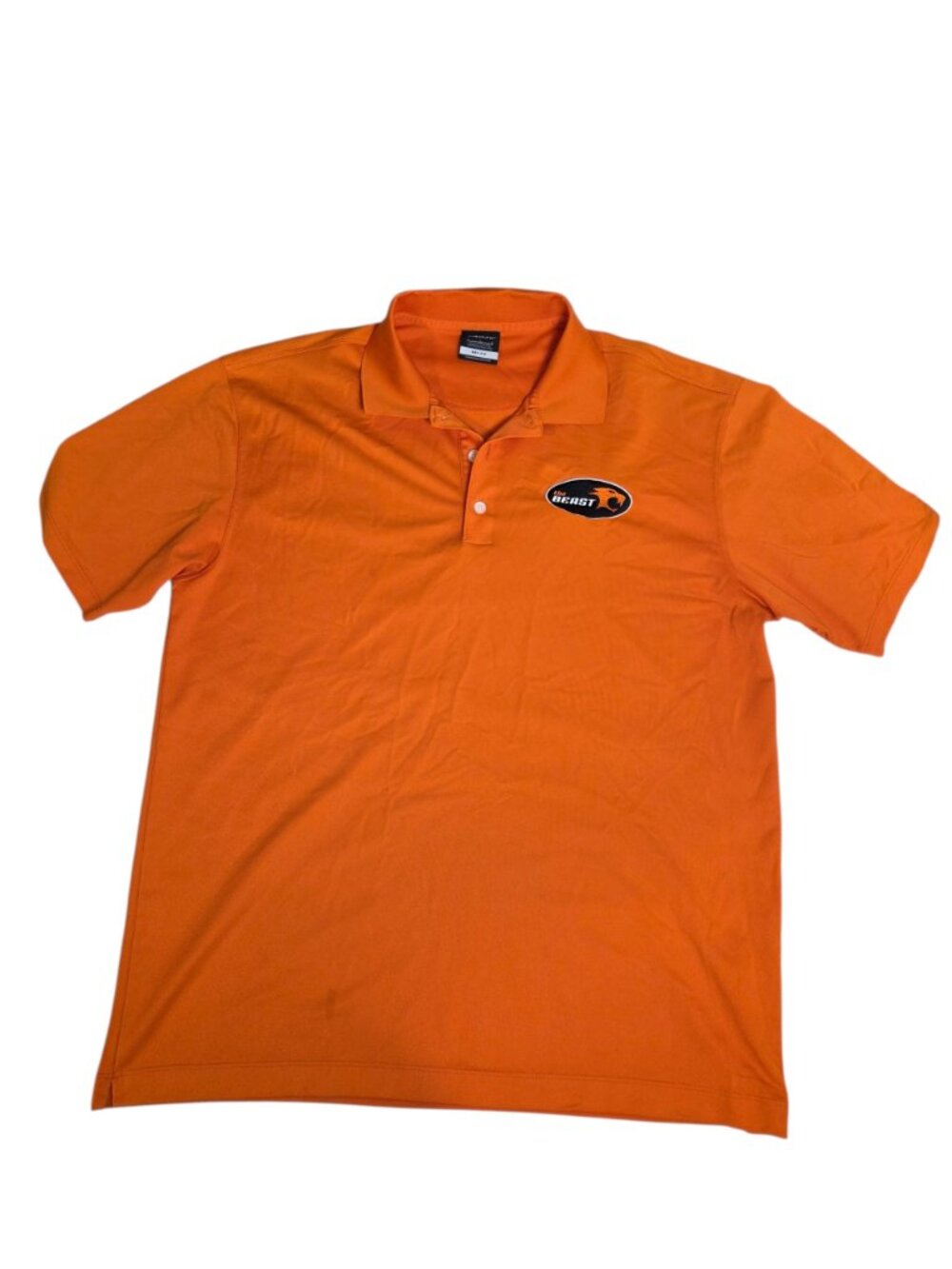 Nike Golf Polo Shirt Men's Large Orange Polyester Short Sleeve The Beast Tiger